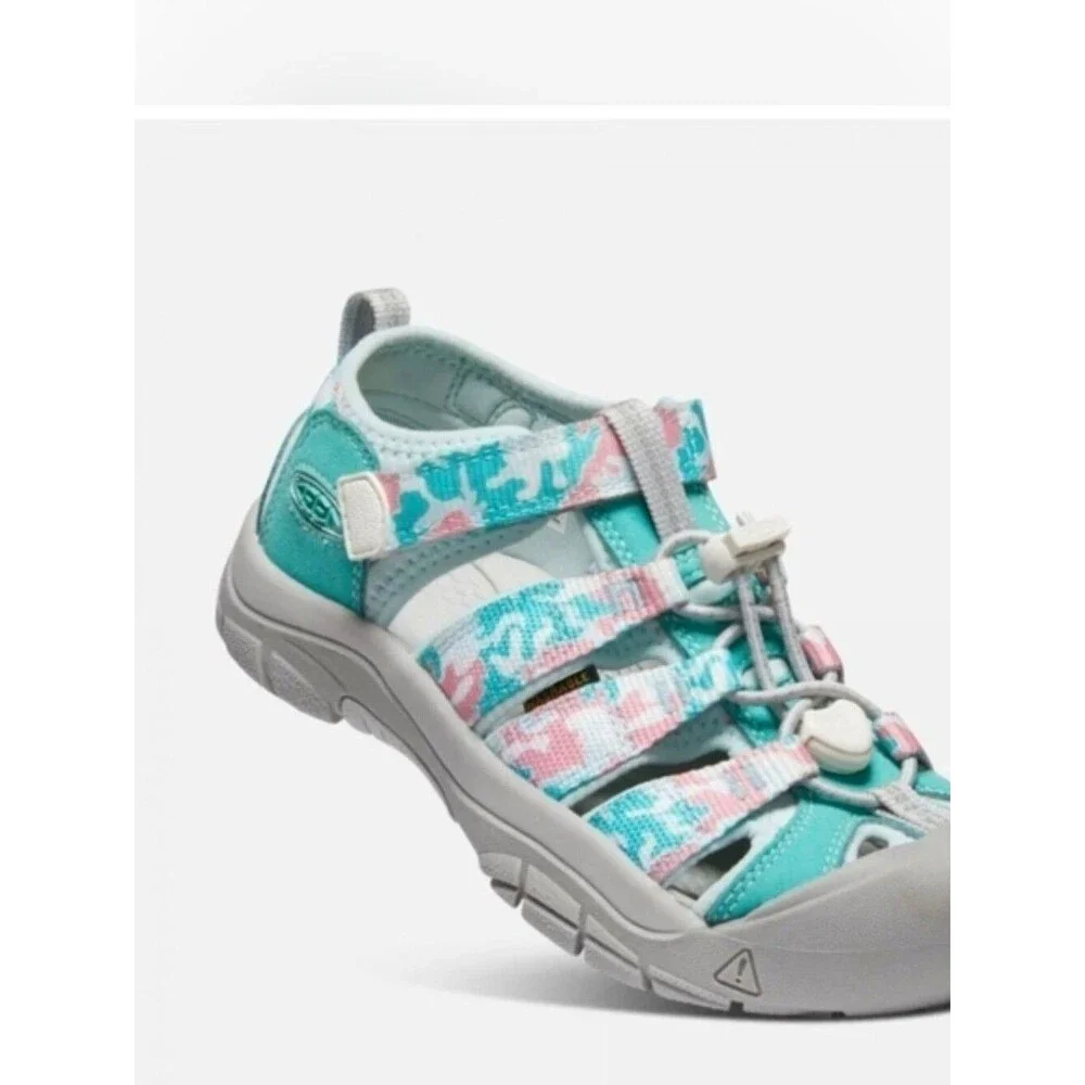 VGUC KEEN Unisex Kids Newport H2 Sandal Camo/Pink Icing Youth 3